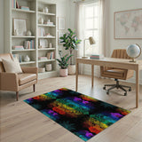 Rainbow Medallion Floral Area Rug