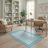 Teal Bordered Traditional Persian Area Rug
