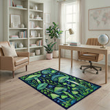 Whimsical Green Mushroom Forest Area Rug