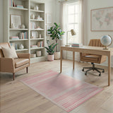 Blush Pink Geometric Pattern Area Rug