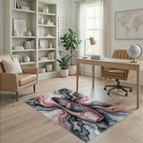 Abstract Pink Ballet Pointe Shoe Area Rug