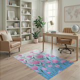 Pink Pink Cosmos Floral Area Rug