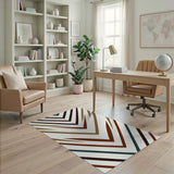 Geometric Zigzag Brown Tan Teal Area Rug