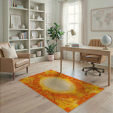 Radiant Sunburst Geometric Area Rug
