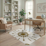 Gold Starburst Arrow Area Rug