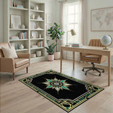 Teal Starburst Geometric Geometric Modern Area Rug