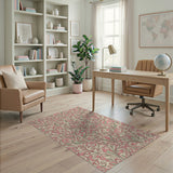 Pink Blush Pink Floral Swirl Area Rug