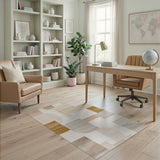 Abstract Geometric Beige Geometric Modern Area Rug