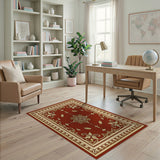Crimson Gold Ornate Traditional Area Rug