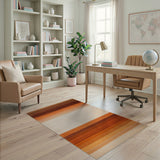 Modern Brown Tan Horizontal Stripe Area Rug