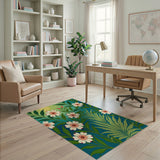 Lush Green Floral Sun Area Rug
