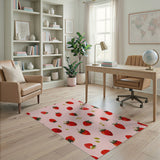 Strawberry Scatter Pink Area Rug