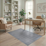 Modern Blue-Grey Grid Weave Area Rug