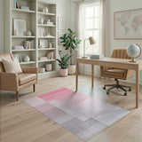 Pink Ombre Geometric Area Rug