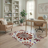 Maroon Purple Abstract Floral Area Rug