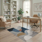 Modern Geometric Wave Abstract Area Rug