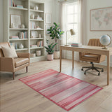 Geometric Modern Pink Striped Geometric Area Rug