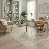 Elegant Ivory Floral Vintage Area Rug