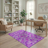 Purple Paw Print Kids Area Rug