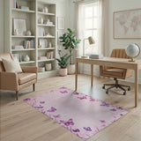 Blush Pink Butterfly Border Rug