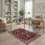 Intricate Red Persian Floral Traditional Persian Area Rug