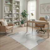 Layered Grey Wave Abstract Area Rug
