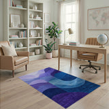 Purple Ombre Wave Abstract Area Rug