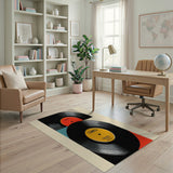 Vinyl Record Stack Multi-Color Area Rug