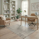 Modern Grey Linear Stripe Area Rug