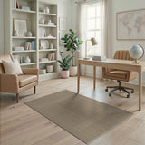 Brown and Tan Rustic Farmhouse Tan Brown Plaid Woven Area Rug