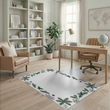 Festive Pine Branch Snowflake Border Rug