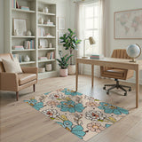 Whimsical Multi-Color Floral Area Rug