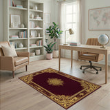 Red Gold Ornate Medallion Persian Area Rug