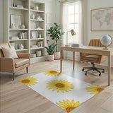 Vibrant Yellow Vibrant Yellow Sunflower Pattern Area Rug