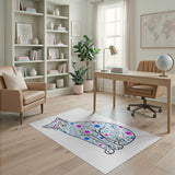 Whimsical Starry Cat Area Rug