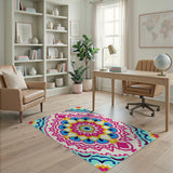 Boho Chic Vibrant Mandala Boho Area Rug