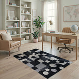 Geometric Modern Geometric Black White Area Rug