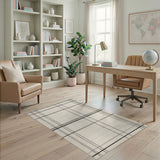 Plaid Black White Plaid Geometric Area Rug