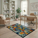 Vibrant Alphabet Numbers Kids Area Rug