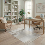 Neutral Beige Grey Striped Geometric Area Rug