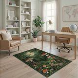 Moonlit Mushroom Forest Path Rug