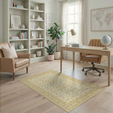 Gold and Silver Cream Gold Traditional Persian Area Rug