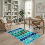 Vibrant Geometric Modern Vibrant Multi-Color Striped Area Rug