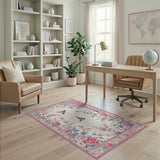 Pink Peony Bluebird Floral Area Rug