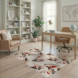 Abstract Fluid Shapes Beige Area Rug