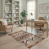 Southwestern Tan Rust Geometric Area Rug