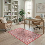 Blush Pink Ornate Floral Area Rug