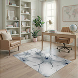 Abstract Neural Starburst Blue Area Rug