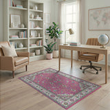 Vibrant Magenta Persian Floral Area Rug