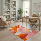 ODIKA Orange Abstract Wave Area Rug